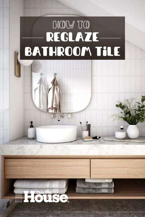 Revive your bathroom with a reglazing transformation! Our step-by-step guide will teach you how to reglaze bathroom tiles for a budget-friendly makeover 🛁✨ Reglazed Bathroom Tile, Tile Reglazing, Old Tiles, Nursery Nook, Old Bathroom, Clean Tile, New Condo, Bathroom Windows, Nautical Nursery