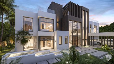 Click to view in gallery Lifestyle Entrepreneur, A Modern House, Modern Villa Design, Modern Exterior House Designs, Duplex House Design, Modern Mansion, Modern Villa, Luxury House Plans, House Front Design