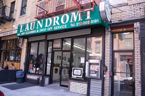 "New York laundromat gets its customers in a lather with edgy photography show... " Laundry Mat Exterior, Nyc Laundromat, Laundromat Signage, Laundromat Exterior, Bloxburg Laundromat Exterior, Laundromat Bloxburg, Bloxburg Laundromat, Edgy Photography, Laundry Business