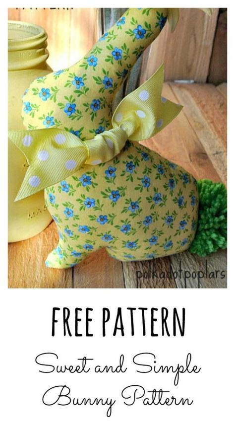 Free Easy Bunny Pattern Bunny Sewing Pattern, Bunny Sewing, Bunny Pillow, Bunny Templates, Stuffed Bunny, Easter Fabric, Easter Bunny Crafts, Spring Easter Crafts, Sewing Stuffed Animals