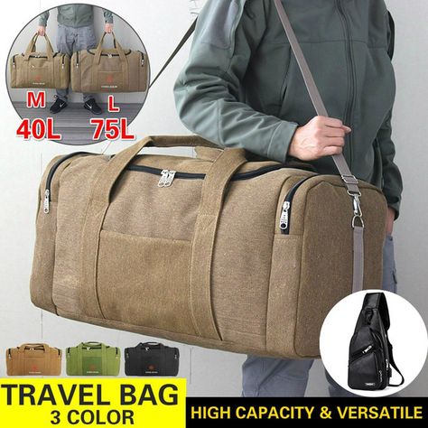 3 Colors Travel Duffel Bag 40L-75L Foldable Weekender Overnight Bag Lightweight Oxford Cloth Large Gym Luggage Duffel Water-proof & Tear Resistant for Men & Women | Wish Duffle Bag Sports, Hand Luggage Bag, Women's Dress Watches, Canvas Duffle Bag, Canvas Travel Bag, Bag Women Fashion, Mens Travel Bag, Weekend Bag, Travel Duffle