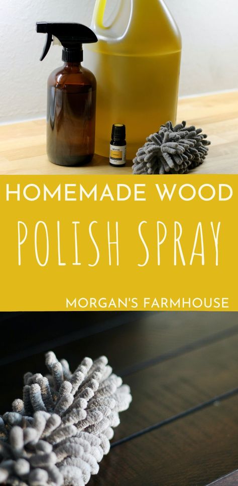 Looking to replace your Old English with natural wood polish and cleaner? This homemade wood polish spray is just what you need! With just a couple of ingredients it takes no time to make, so that you can start dusting away. Did I mention it smells good too? Diy Bug Repellent Spray, Homemade Wood Cleaner, Natural Wood Cleaner, Homemade Furniture Polish, Wood Furniture Cleaner, Diy Furniture Polish, Natural Wood Polish, Laundry Soap Recipe, Polish Recipe