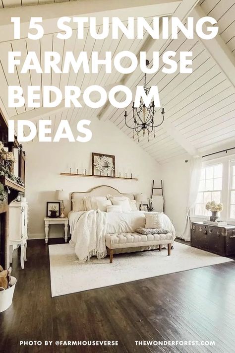 Modern Farmhouse Bedroom Master Suite, Simple Farmhouse Bedroom, Modern Farmhouse Bedrooms, Modern Country Bedrooms, Farmhouse Chic Bedroom, Farmhouse Guest Bedroom, Farmhouse Bedroom Furniture, Rustic Farmhouse Bedroom, Farmhouse Bedroom Ideas