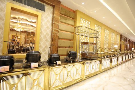 Buffet Counter Design Restaurant, Counter Design Restaurant, Buffet Counter Design, Sheet Metal Drawing, Serving Counter, Buffet Counter, Hall Designs, Metal Drawing, Buffet Decor