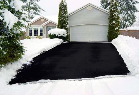 Heated Driveway Costs - Installation Costs | HomeServe USA Heated Driveway Ideas, Heated Sidewalk, Heated Driveway Cost, Heated Driveway, Driveway Installation, Asphalt Driveway, Snow Melting, House Yard, Hot Water System