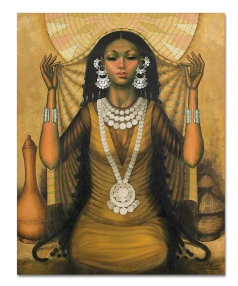 Artwork by Munir Fahim, Nubian Bride, Made of oil on canvas, framed Nubian Culture, Nubian Art, Arcane Oc, Nubian Goddess, Egyptian Accessories, Warriors Art, Egypt Art, Beauty Oil, Africa Art