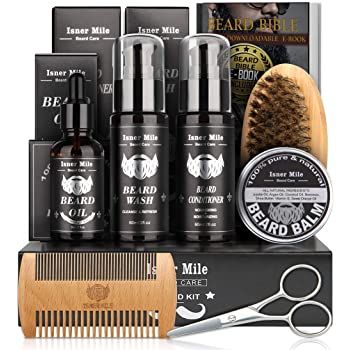 Amazon.com : Isner Mile Beard Kit for Men, Grooming & Trimming Tool Complete Set with Shampoo Wash, Beard Care Growth Oil, Balm, Brush, Comb, Scissors & Storage Bag, Perfect Gifts for Him Man Dad Father Boyfriend : Health & Personal Care Ducktail Beard, Beard Growth Kit, Best Beard Oil, Beard Care Kit, Black Beard, Beard Shampoo, Beard Growth Oil, Beard Conditioner, Beard Kit