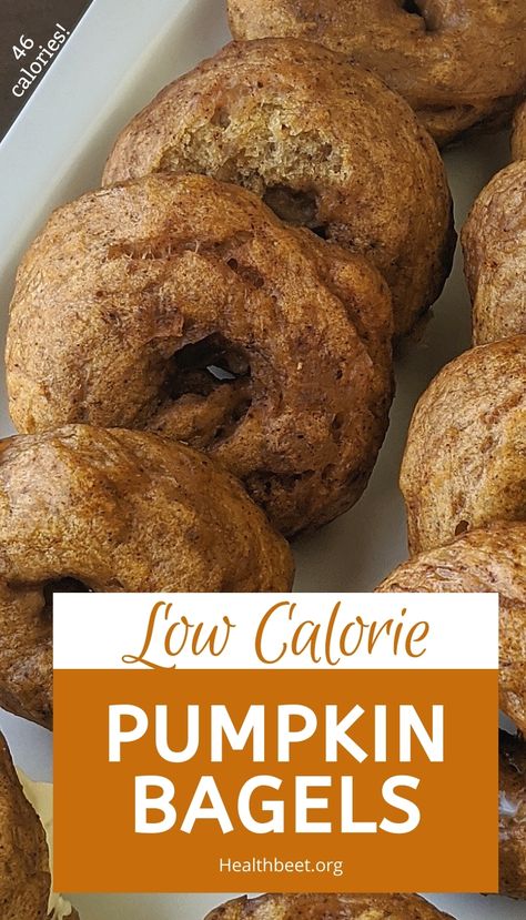 Pumpkin Bagels Healthy, Low Cal High Volume Recipes, High Volume Dessert, Low Calorie Bagels, High Volume Low Calorie Recipes, Low Calorie Pumpkin Recipes, Low Calorie Chicken Dinner, High Volume Low Calorie Food, Pumpkin Bagel Recipe