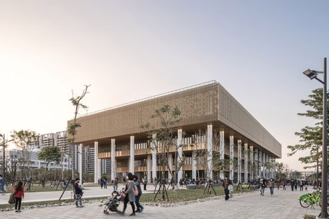 Sunken Patio, Tainan City, Aluminium Cladding, Metal Cladding, Library Architecture, City Library, Modern Library, Tainan, Kaohsiung