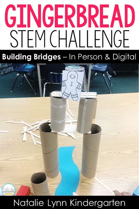 Gingerbread Stem, Build A Reindeer, Bridge Stem Challenge, December Stem, Gingerbread Math, Christmas Stem Activities, Christmas Read Aloud, Winter Stem Activities, Gingerbread Unit