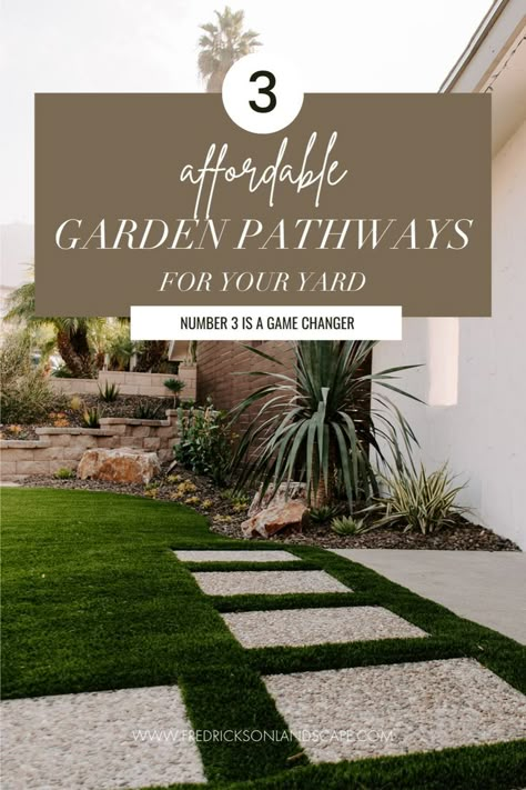 Re-imagine your garden walkways with these budget-friendly pathways! Explore the beauty, convenience and affordability of flagstone, DG, and step stones. #landscapedesign #landscaping #homeandgarden Garden Flagstone, Garden Walkways, Flagstone Pathway, Flagstone Path, Garden Pathways, Step Stones, Side Yards, Garden Walkway, Landscaping Tips