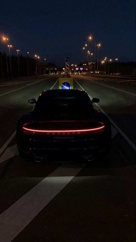 At Night, The Road, Porsche, Sports Car, Road, Cars, Sports, The World, Black