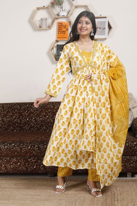 Indian kurtis Alia Cut Kurti, Nyra Cut, Beautiful Dupatta, Alia Cut, A Line Kurti, Designer Anarkali Dresses, Anarkali Dresses, Printed Embroidery, Designer Anarkali