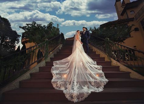 Mansion Wedding Venues, Bella Collina, Fall Wedding Photos, Wedding Portrait Poses, Wedding Engagement Pictures, Long Train Wedding Dress, Classy Wedding Dress, Raleigh Wedding, Essense Of Australia