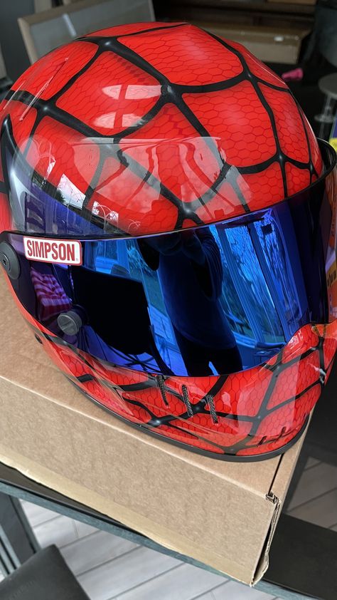 Spider Man Helmet, Spider Man Motorcycle, Spiderman Motorcycle, Cool Helmets, Spider Man Motorcycle Helmet, Spiderman Motorcycle Helmet, Marvel Motorcycle Helmets, Spiderman Bike Helmet, Red Helmet Motorcycles