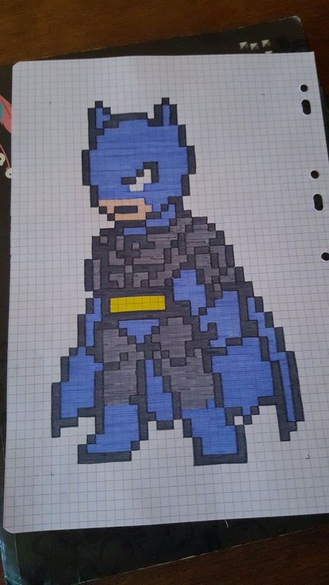 Batman Batman Art Drawing, Square Drawing, Easy Disney Drawings, Batman Drawing, Graph Paper Drawings, Social Media Art, Comic Book Art Style, Easy Pixel Art, Pixel Drawing