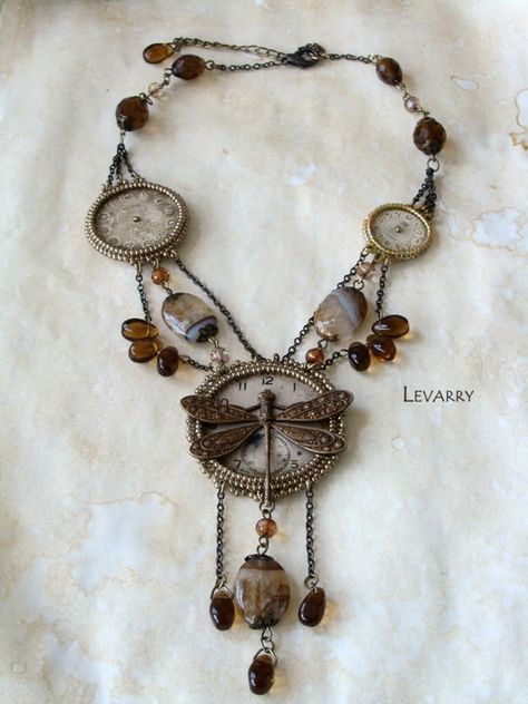 Beads Magic, Found Object Jewelry, Embroidered Necklace, My Library, Assemblage Jewelry, Dope Jewelry, Steampunk Jewelry, Funky Jewelry, Upcycled Jewelry