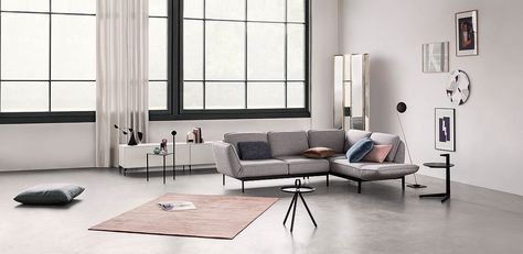 MERA Rolf Benz Sofa, Adjustable Bed Base, Black Steel Frame, Interior Rugs, Modern Sectional, Soft Seating, Gray Sofa, Adjustable Beds, Luxury Sofa