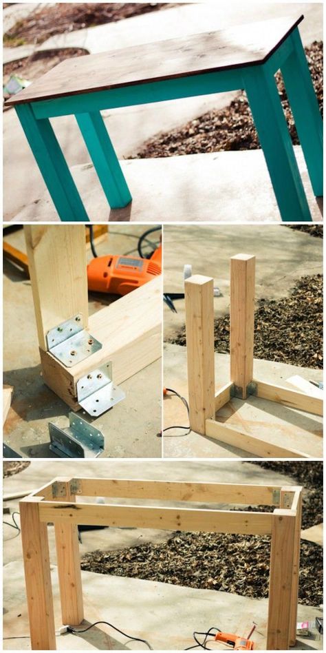 Cheap Diy Table, Diy Table Ideas, Craft Table Diy, Table Picnic, Cheap Diy Home Decor, Into The Wood, Patio Diy, Diy Simple, Table Diy