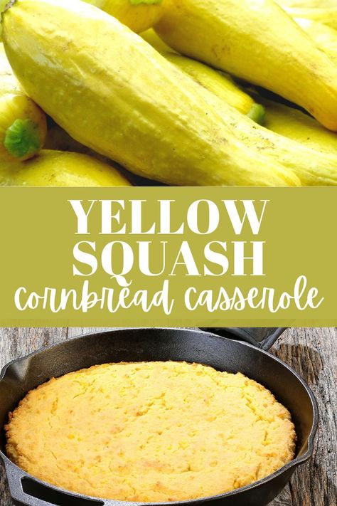 Squash Cornbread Recipe, Easy Squash Recipes, Yellow Squash Recipes, Summer Squash Recipes, Squash Casserole Recipes, Veggie Casserole, Jiffy Cornbread, Yellow Summer Squash, Squash Casserole