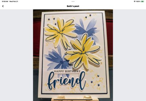 Gina K Designs Cards, Wreath Cards, Modern Florals, Gina K Designs, Gina K, Homemade Birthday Cards, Hand Stamped Cards, Happy Friends, Birthday Woman