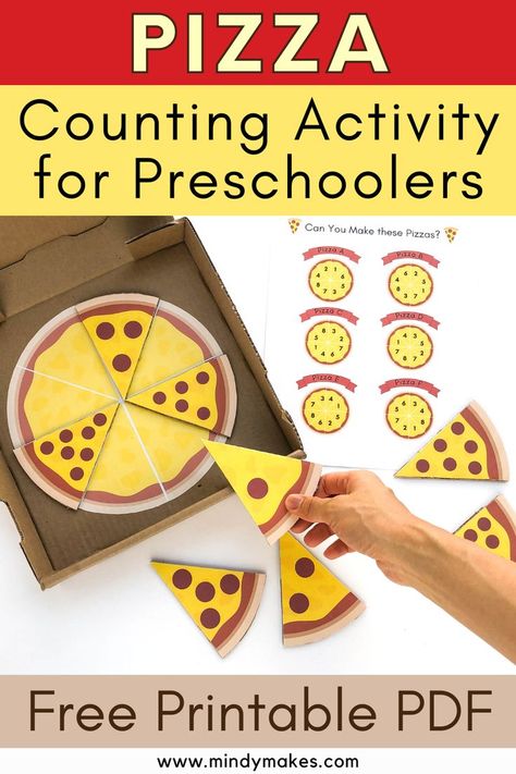 Numeracy Activities Kindergarten, Prek Math Activities, Pizza Party Themes, Number Activities Preschool, Counting Activities Preschool, Numeracy Activities, Activity For Preschoolers, Preschool Counting, Kindergarten Math Games