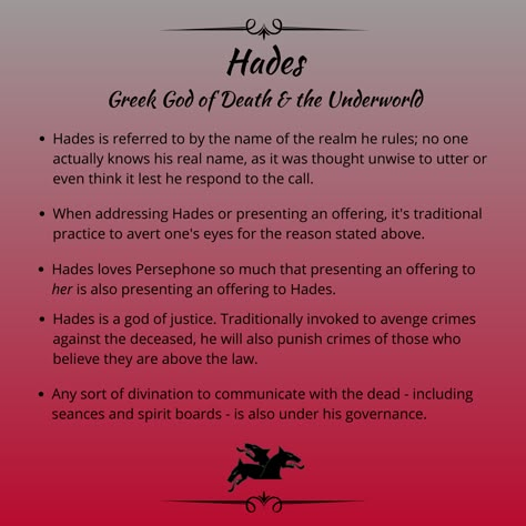 Besides serving justice and communicating with the dead, Hades can also be petitioned to help deal with long distance relationships. #pagan #deity #greekgod #silvermoonofferings Hades Symbolism, Hades Deity Witchcraft, Offerings To Hades, Offerings For Hades, Working With Hades, Hades Deity Work, Hades Witchcraft, Hades Deity, Hades Offerings