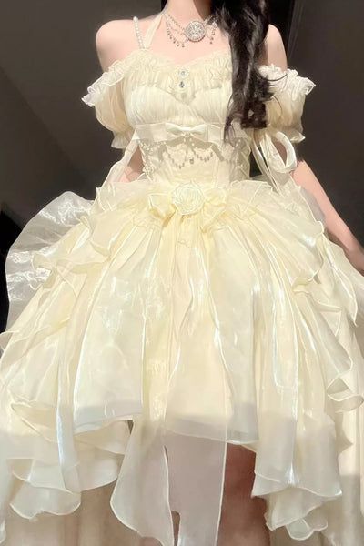 Flower Wedding Dress, Adult Dress, Gothic Princess, Wedding Dresses With Flowers, Fairytale Dress, Sling Dress, Flower Wedding, Really Cute Outfits, Lolita Dress