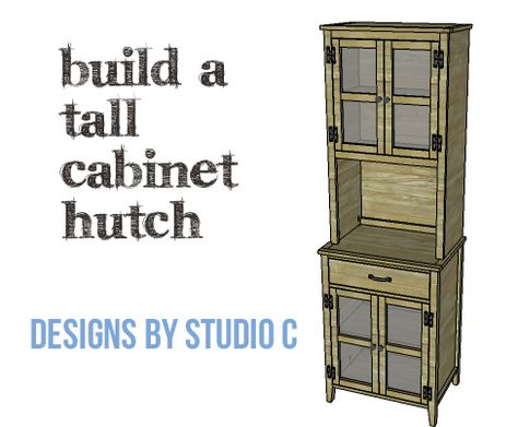 Diy Kitchen Hutch, Kitchen Hutch Diy, Hutch Furniture, Deck Building Plans, Cabinet Hutch, Tall Bathroom Storage, Cabinet Base, Kitchen Hutch, Cabinet Plans