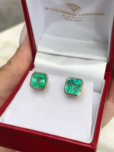 Angelina Jolie Emerald Earrings, Angelina Jolie Emerald, Mens Diamond Pinky Rings, Emerald Cut Stud Earrings, Emerald Studs, Emerald Earrings Studs, Antique Jewelry Indian, Gemstone Stud Earrings, Jewelry Design Earrings