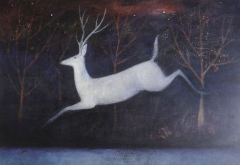 Catherine Hyde, Deer Illustration, White Deer, Deer Art, Magical Art, Animal Companions, Animal Illustration, Pretty Art, Painting Inspiration