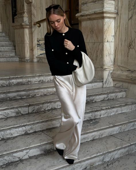 Collarless Jacket Outfit, Silk Trousers Outfit, Silk Pants Outfit, Satin Pants Outfit, Study Outfit, Job Clothes, Winter Pants Outfit, Polished Casual, Classy Outfits For Women