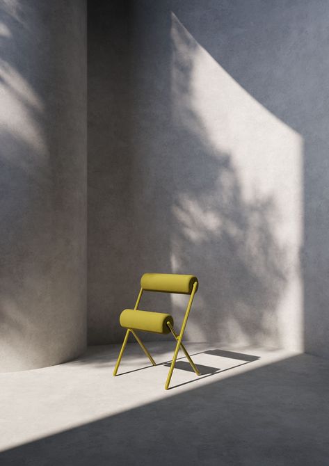 Tube Chair, Zig Zag Rug, Furniture Photography, Outside Living, Mellow Yellow, Space Design, Wall Panels, Light And Shadow, Set Design