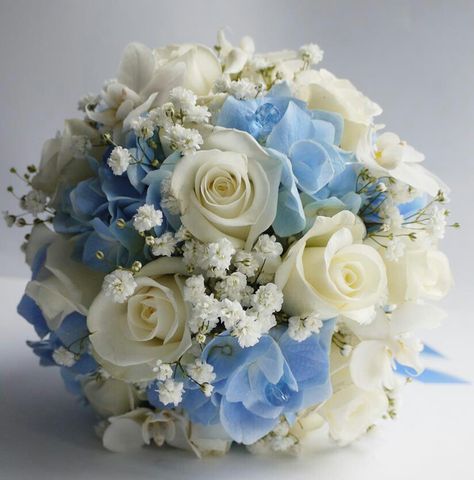 Blue Prom Flowers, Cinderella Flowers, Blue And White Flower Bouquet, Wedding Ideas Blue, Prom Flowers Bouquet, Celebrities Quotes, Prom Bouquet, Design Humor, Baby Blue Weddings