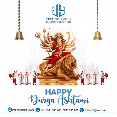 May Goddess Durga bless you and your family with health, wealth and happiness on this auspicious occasion. Happy Durga Ashtami #DurgaAshtami #navratri #navaratri #DurgaPuja2023 #festivevibes #india #jydigitek #digitalmarketing Durga Ashtami Creative Ads, Durga Ashtami Images, Happy Durga Ashtami, Durga Ashtami, Health Wealth And Happiness, Digital Advertising Design, Goddess Durga, Hindu Festivals, Poster Background