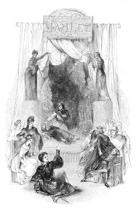 Hamlet Full Page Introductory Illustration | Victorian Illustrated Shakespeare Archive Shakespeare Illustrations, Hamlet Fanart, Hamlet Illustration, Hamlet Art, William Harvey, Cardiff University, Shakespeare Hamlet, Furniture Business, Victorian Illustration