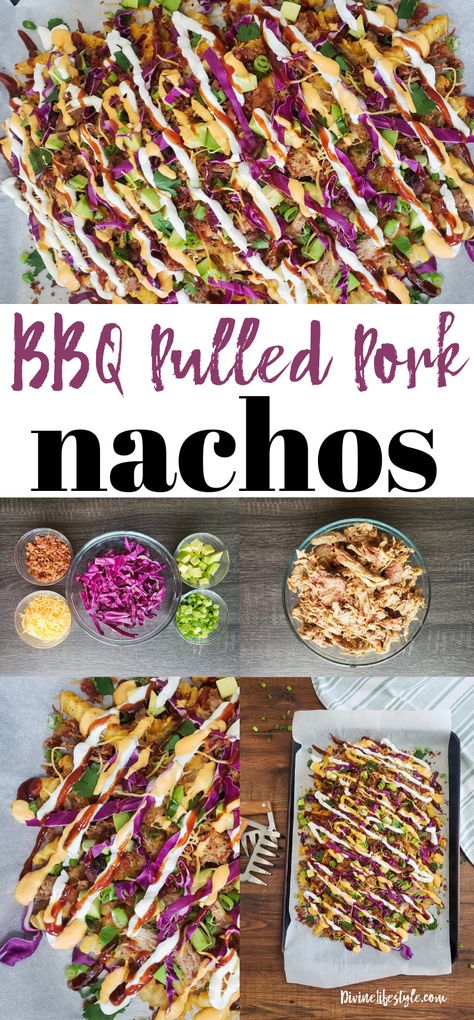 Cowboy Nachos Recipes, Pork Nachos Pulled, Simple Ingredient Dinners, Cowboy Nachos, Bbq Pork Nachos, Meal Plan Examples, 4th Crafts For Kids, July 4th Crafts For Kids, Foods To Make From Scratch