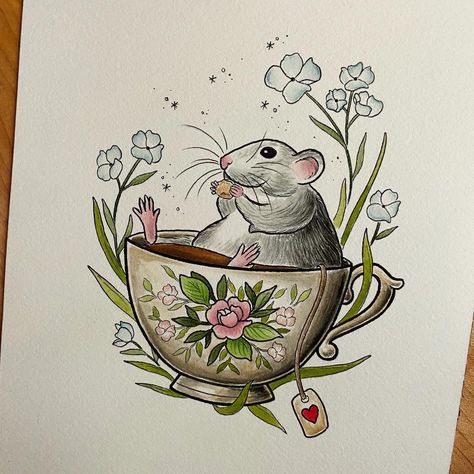 Tattoos • Instagram Rat Oc, Rat Illustration, Mouse Tattoo, Rat Tattoo, Arm Sleeve Tattoos For Women, Tattoos Instagram, Field Mouse, Arm Sleeve Tattoos, Mouse Rat