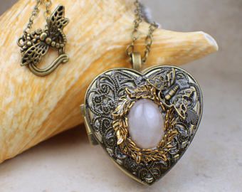 Music Box Necklace, Music Box Locket, Fairy Music, Heart Music, Saint Helens, Box Necklace, Music Box Jewelry, Music Boxes, Rose Quartz Heart