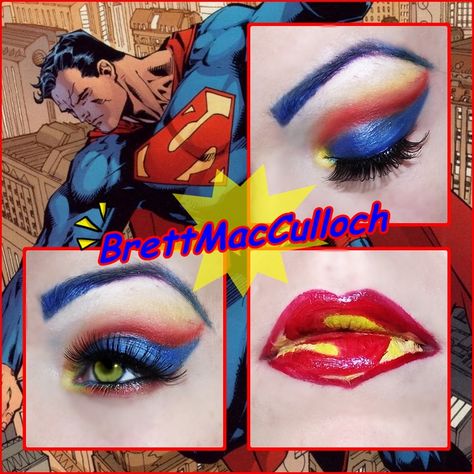 Superman by ~BrettMacCulloch on deviantART Super Woman Makeup, Superhero Makeup Female, Superman Makeup, Supergirl Makeup, Hero Makeup, Superhero Makeup, Batman Makeup, Purim Costumes, Halloween Costumes 2014