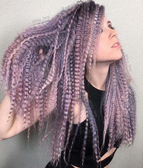 Crimped hair is making a big comeback. But this post-80s go around is serving up some styles we’ve never seen before. What tops the list? Colorful crimped hair and crimped updos are the current new faves. Crimped Hair Styles Crimping in hair styling creates a fancy texture, builds up and helps to maintain volume of … Hair Crimper, Crimped Hair, 80s Hair, Hair Color Purple, Trending Hairstyles, Grunge Hair, Latest Hairstyles, Big Hair, Short Hairstyles For Women