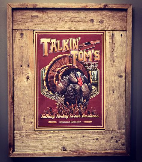 Turkey Hunting Decor, Adirondack Decor, Turkey Hunt, Cabin Lodge Decor, Handmade Picture Frames, Tom Turkey, Hunting Room, Hunting Decor, Reclaimed Wood Frames