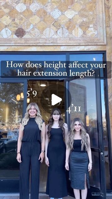 OC Colorist & Hair Extensions on Instagram: "Height matters 👆🏻
Perfect visual by @amandabrunohair showing how 20” extensions can look very different on different people! Your height, shoulders and chest size really affects how “long” hair appears on you." Hair Extension Length Chart, 22 Inch Hair Extensions Before And After, 16 Inch Hair Extensions Before And After, 20 Inch Extensions, Extension Lengths, 16 Inch Hair Extensions, Hair Extension Lengths, Hair Extensions Before And After, Different People