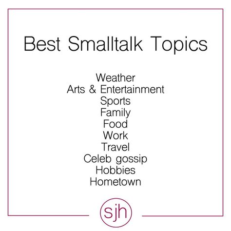 Sara Jane Ho on Instagram: “Small talk topics are the best source of conversation between people who don't know each other well. Instead of being scared of small talk,…” Flirty Conversation Starters, Small Talk Topics, Talk Topics, Friendship Skills, Build Your Confidence, Conversation Topics, Waste Of Time, People Skills, Positive Living