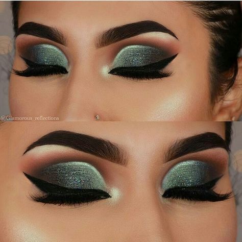 Simple Eye Makeup For Beginners, Eye Makeup For Prom, January Weddings, Makeup Ideas Simple, Eye Makeup Easy, Makeup Looks Prom, Farmasi Products, Teal Makeup, Halo Eyes