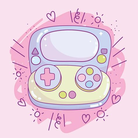 Kawaii handheld game console Game Icon Logo, Logo Apps, Game Icon Design, Waves Wallpaper Iphone, Games Room Inspiration, Bts App, Aesthetic Profile Picture Cartoon Soft, Kawaii App, Pink Games