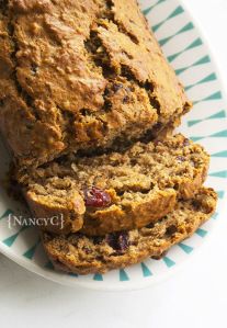 Cranberry Banana Bran Bread – NancyC Banana Bran Bread Recipe, Banana Bran Bread, Bran Bread Recipe, Cornbread Fritters, Apple Bran Muffins, Bran Bread, Bread Banana, Wheat Bran, Breakfast Pastry