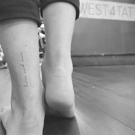 " here and now " .  .  .  #achillestattoo #smalltattoo #littletattoos #liltattoo #smalltat #small_tattoos #smalltattoo Heel Tattoos, Tattoo On The Back, Small Tats, Self Love Tattoo, 4 Tattoo, Loving Yourself, Little Tattoos, Here And Now, Simplistic Tattoos