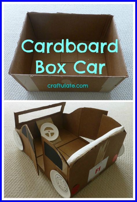 Make your own kid-sized car with this fun DIY tutorial of an upcycled car made out of cardboard! Cardboard Box Car, Carton Diy, Cardboard Car, Toddler Fun, Diy Cardboard, Cars Birthday, Cardboard Crafts, Box Car, Diy Toys