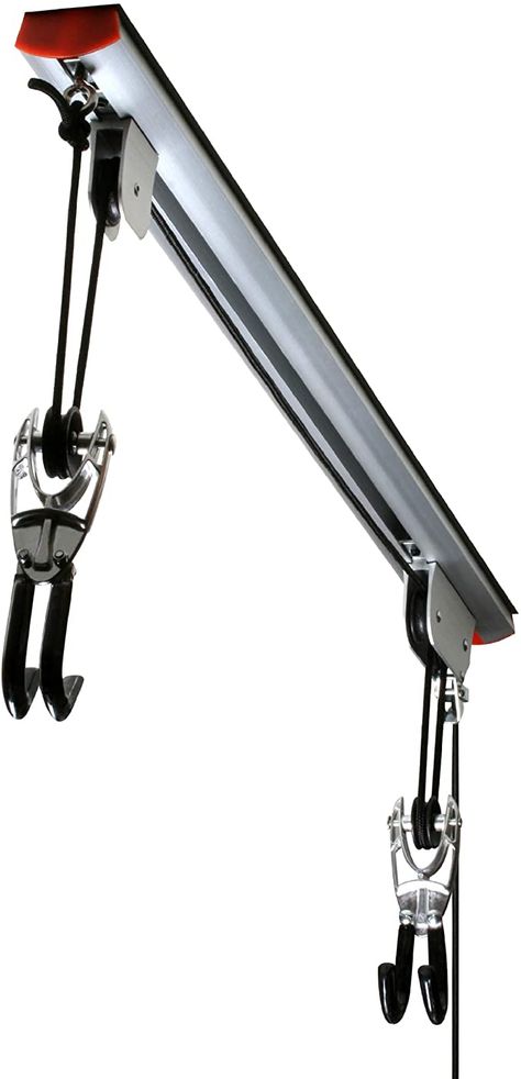 Amazon.com : RAD Cycle Products Rail Mount Bike and Ladder Lift for Your Garage or Workshop Holds up to 75 Pounds No Mounting Board Needed : Ladder Ball Games : Sports & Outdoors Kayak Hoist, Garage Ceiling Storage, Ladder Ball, Best Ladder, Bike Storage Garage, Bike Storage Solutions, Bike Lift, Bike Hanger, Mechanical Power